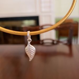Stella&Dot Silver Vintage Leaf Charm for Necklace or Bracelet Retired Sample